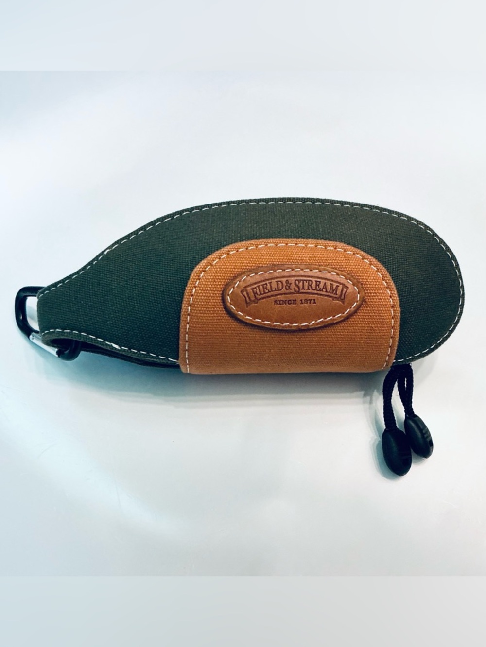 FIELD & STREAM, Green Stiff Canvas Zip Around Clamshell Sunglasses Case